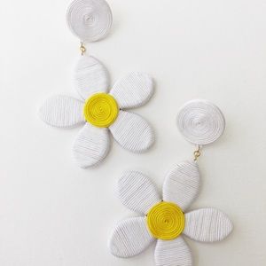 Daisy White & Yellow Statement Earrings